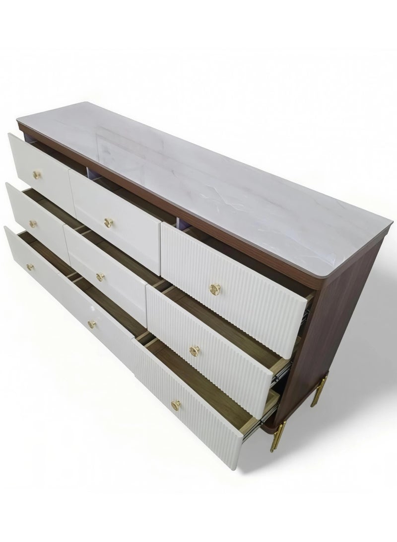 Concent Versatile Drawer Cabinet with Marble and MDF Wood Surface - Image 2